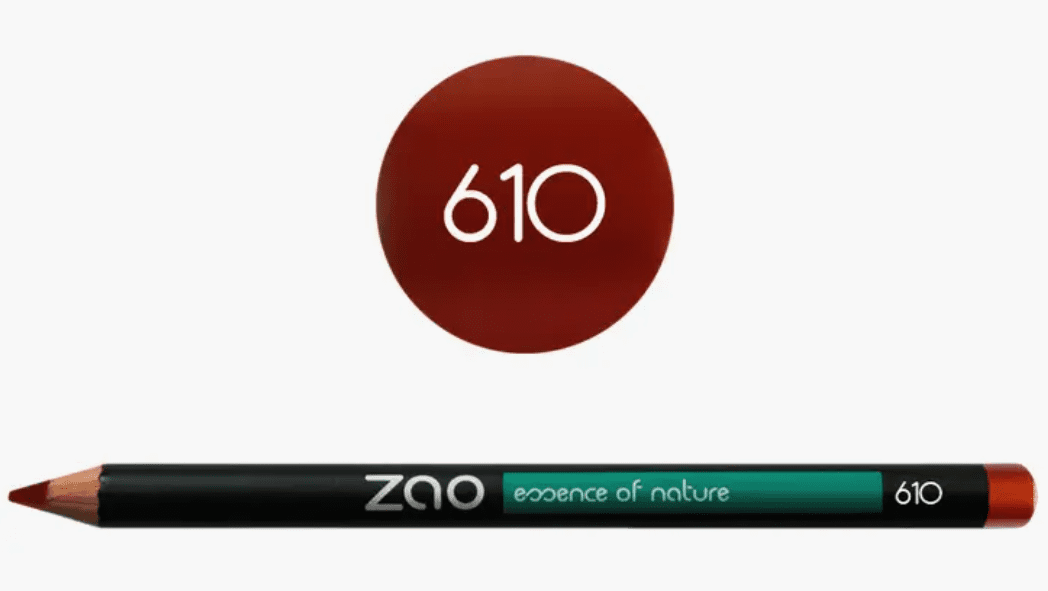 Zao Makeup Multipurpose Pencils for Eyes, Brows & Lips, Copper Red 610