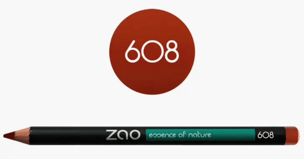 Zao Makeup Multipurpose Pencils for Eyes, Brows & Lips, Orange Brown 608