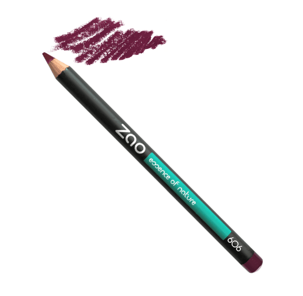 Zao Makeup Multipurpose Pencils for Eyes, Brows & Lips, Plum 606