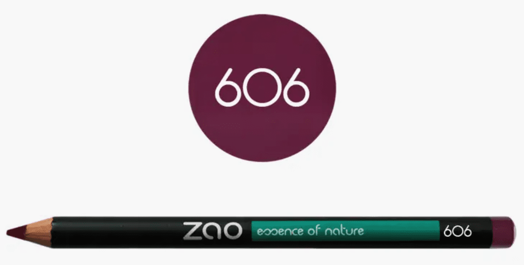 Zao Makeup Multipurpose Pencils for Eyes, Brows & Lips, Plum 606