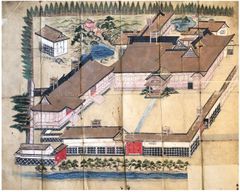 1819 Map of the Murase Residence in Osaka Hand Painted
