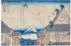 36 Views of Mt Fuji # 21 The Mitsui Shop by Hokusai