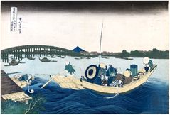 36 Views of Mt Fuji # 22 Ryogoku Bridge by Hokusai