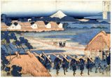36 Views of Mt Fuji #38 Senju Kagai  by Hokusai