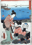 53 Station of the Tokaido # 2 Shinagawa by Ando Hiroshige and Utagawa Kunisada I