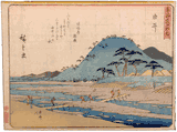 53 Stations of the Tokaido 'Kyoka' #17 by Ando Hiroshige