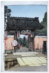 A little Temple Gate by Hiroshi Yoshida