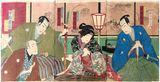 Actors in Akizuki's Warehouse by Toyonara Chikanobu Triptych