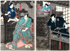 Actors in Kabuki Play by Utagawa Kuniyoshi