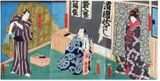 Actors Performing Shiro Matsudaya Play by Utagawa Kunisada Triptych