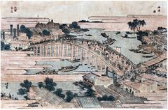 Afternoon at Ryogoku Bridge by Hokusai