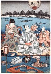 An Evening Banquet by Utagawa Kuniyoshi