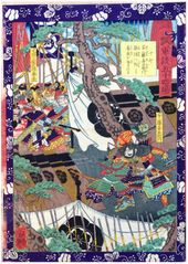 Ando Kiemon Slipping into the Enemy's Camp by Yoshitsuya