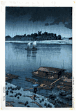 Arakawa River in May Rain by Kawase Hasui