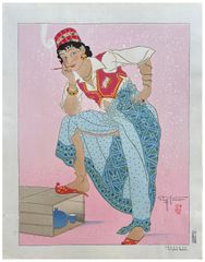 L'attente Celebes Menado Paul Jacoulet