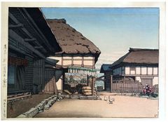Autumn at a Farmhouse in Ayashi by Kawase Hasui 1st Ed.