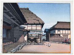 Autumn at a Farmhouse in Ayashi by Kawase Hasui 1st Ed.