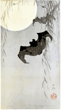 Bats in Moonlight by Koson Ohara