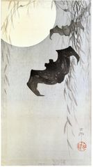 Bats in Moonlight by Koson Ohara