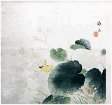 Begonia and a Butterfly by Nagamachi Chikuseki