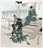 Benkei and Yoshitsune by Hasegawa Sadanobu III