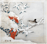 Bird on Snowy Branch by Nagamachi Chikuseki