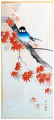 Blue Bird in Autumn by Ito Sozan
