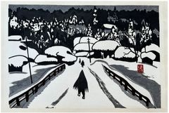 Bridge in Snow in Aizu by Kiyoshi Saito