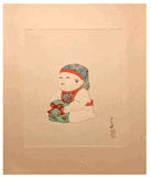 Cap and Bag - Doll Series by Kawase Hasui