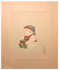 Cap and Bag - Doll Series by Kawase Hasui