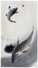 Carps and Bee by Ohara Koson