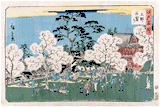 Cherry Blossom in Full bloom at Ueno Park by Ando Hiroshige