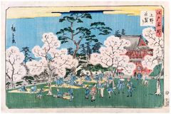 Cherry Blossom in Full bloom at Ueno Park by Ando Hiroshige