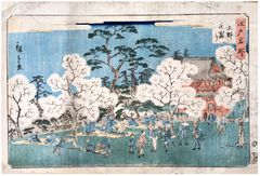 Cherry Blossom in Full Bloom at Ueno Park by Ando Hiroshige