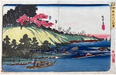 Cherry Blossoms Along the Sumida River by Ando Hiroshige