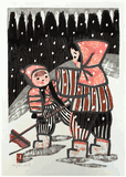 Children of Aizu in Snow by Kiyoshi Saito