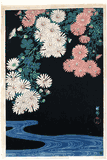 Chrysanthemum and Running Water by Ohara Koson