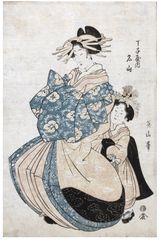 Courtesan and Kamuro by Kikugawa Eizan