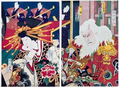 Kabuki Play by Toyohara Kunichika