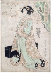 Courtesan by Chest by Kikugawa Eizan