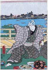 Courtesan on the Balcony by Utagawa Kunisada