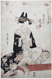 Courtesan Playing Koto by Kitagawa Utamaro