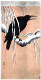 Crow on a Snowy Bough by Ohara Koson