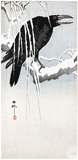 Crow on a Snowy Branch by Ohara Koson