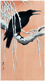 Crow on a Snowy Branch by Ohara Koson