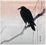 Crow on Willow Branch by Okuhara Seiko