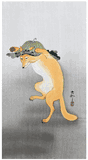 Dancing Fox by Ohara Koson