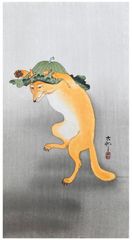 Dancing Fox by Ohara Koson
