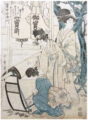 Draperies Making by Utamaro