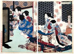 Drinking Party at Koshida Palace by Yoshitoshi Diptych